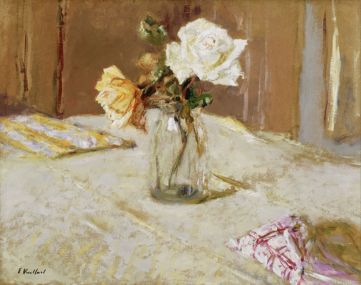 Roses in a Glass Vase av Edouard Vuillard