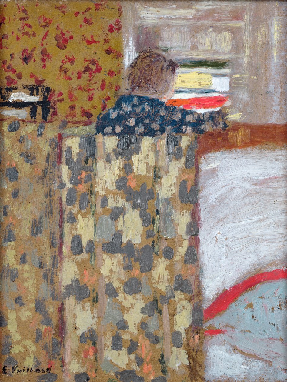 Linneskåpet, ca 1893-95 (olja på kort) av Edouard Vuillard
