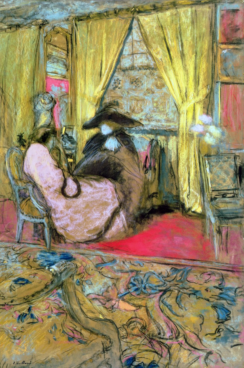 Besöket, ca 1910 (pastell på papper) av Edouard Vuillard