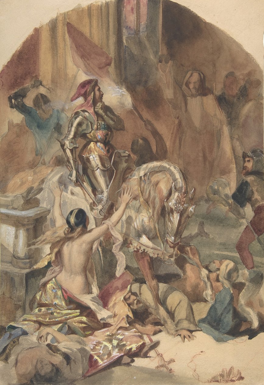 Massacre de Nesle 1472, 1800-talet. av Édouard Alexandre Odier