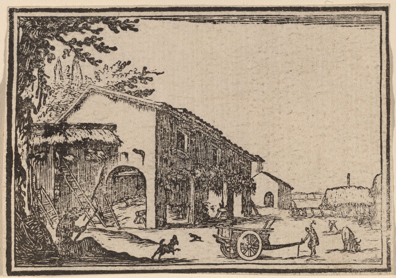 Gård till en gård av Edouard Eckman after Jacques Callot
