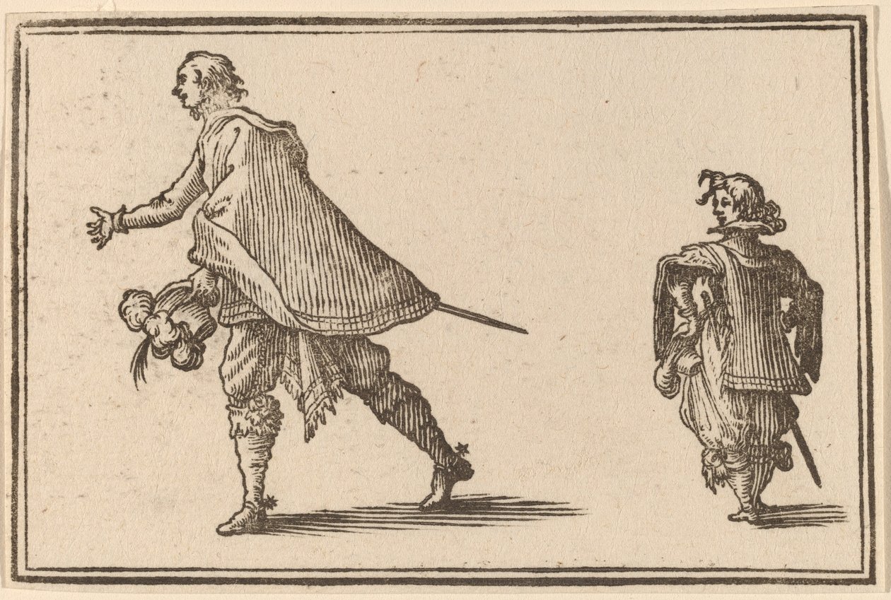 Gentleman och hans sida av Edouard Eckman after Jacques Callot