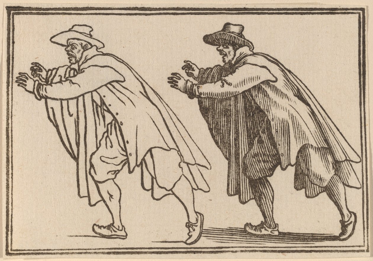 Man som rör sig plötsligt av Edouard Eckman after Jacques Callot