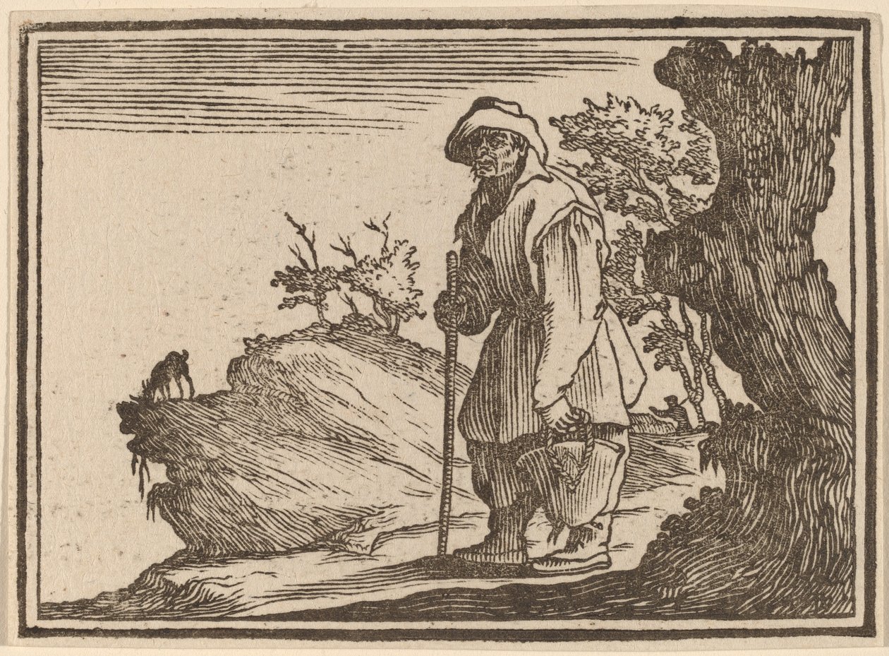 Bonde med säck av Edouard Eckman after Jacques Callot