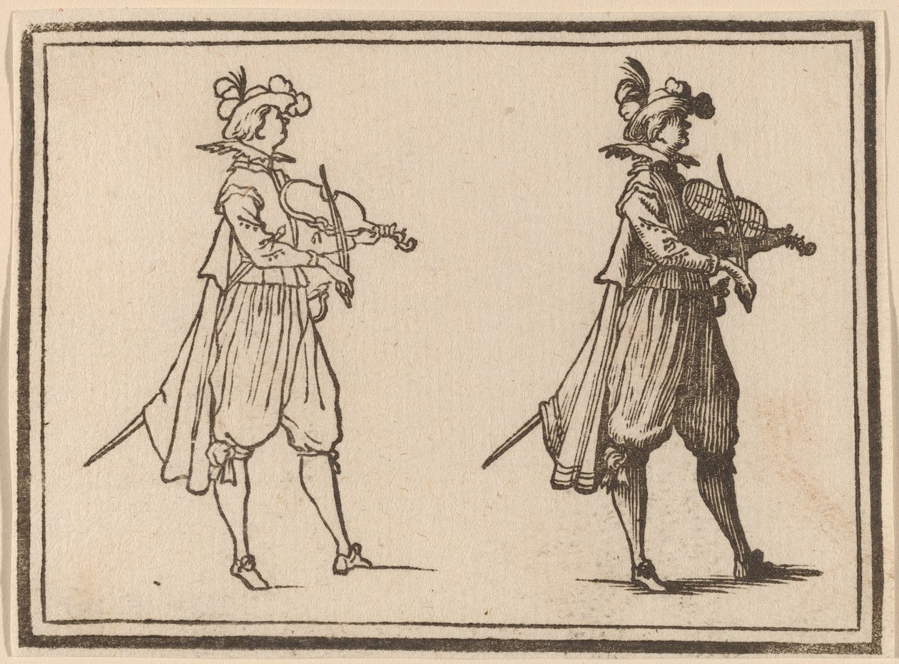 Violinist av Edouard Eckman after Jacques Callot
