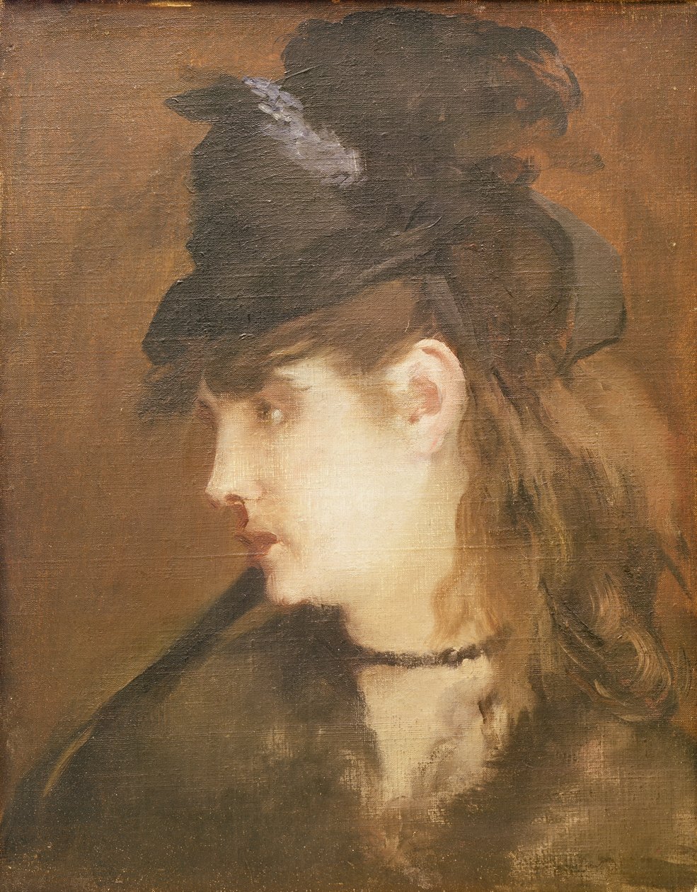 Berthe Morisot i en svart hatt av Édouard Manet