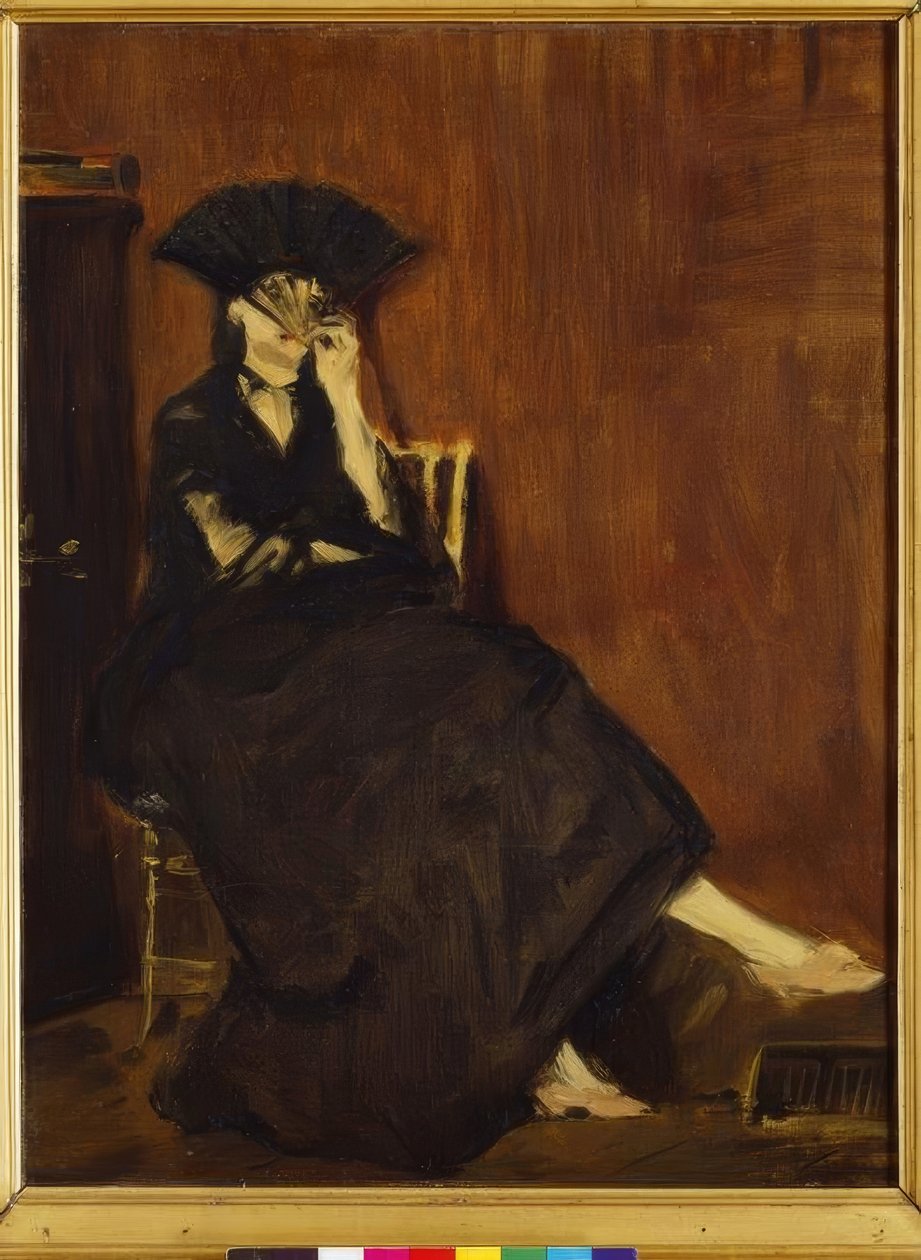 Berthe Morisot med fläkten av Édouard Manet