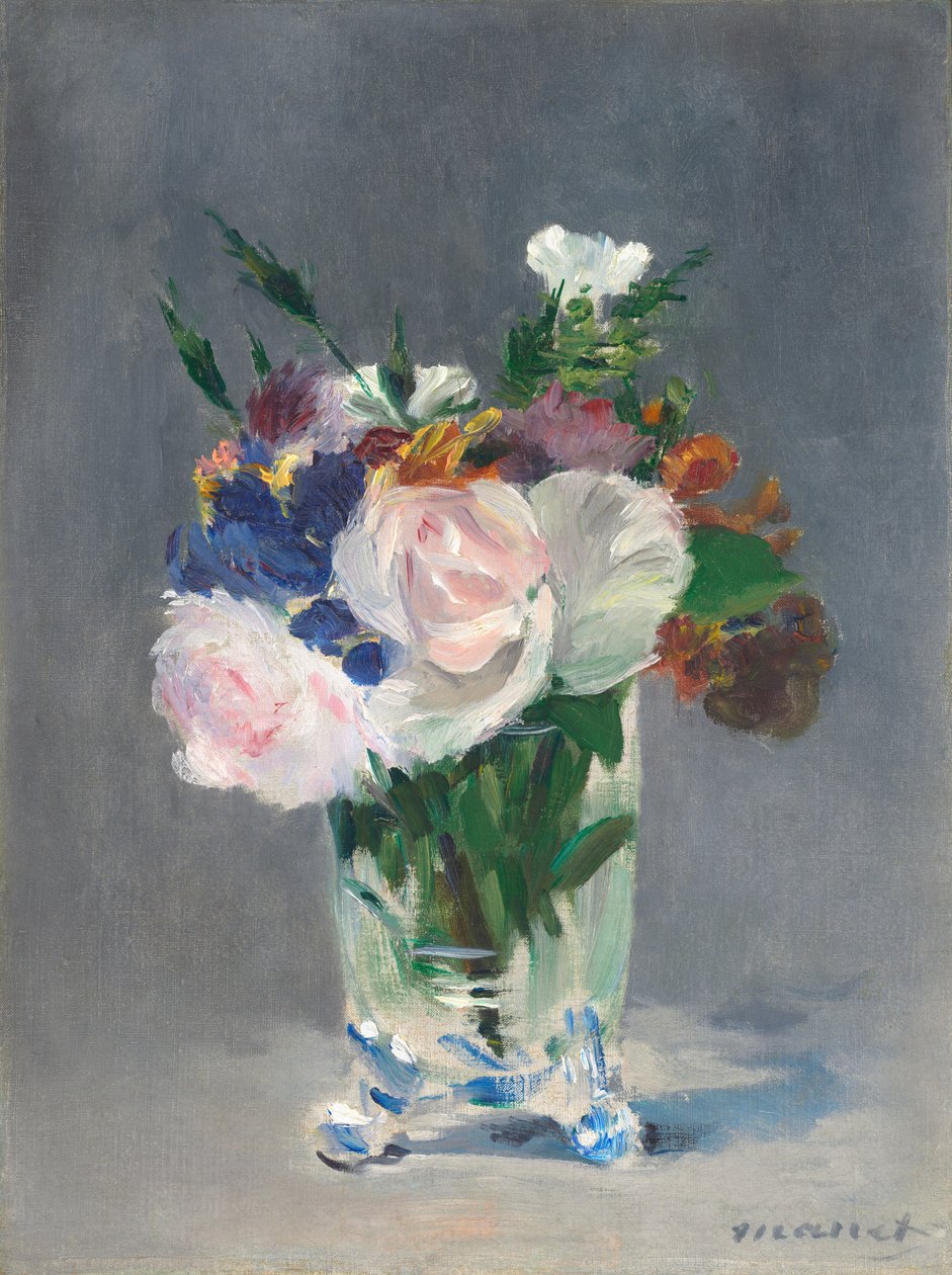 Blommor i en kristallvas av Édouard Manet