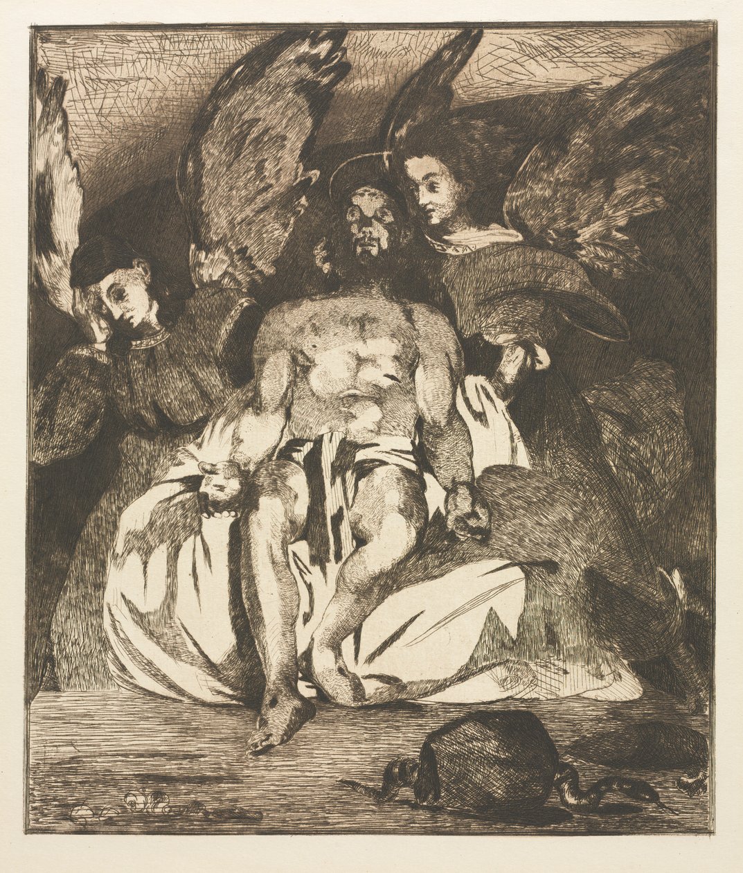 Den döde Kristus med änglar, 1866-1867. av Édouard Manet