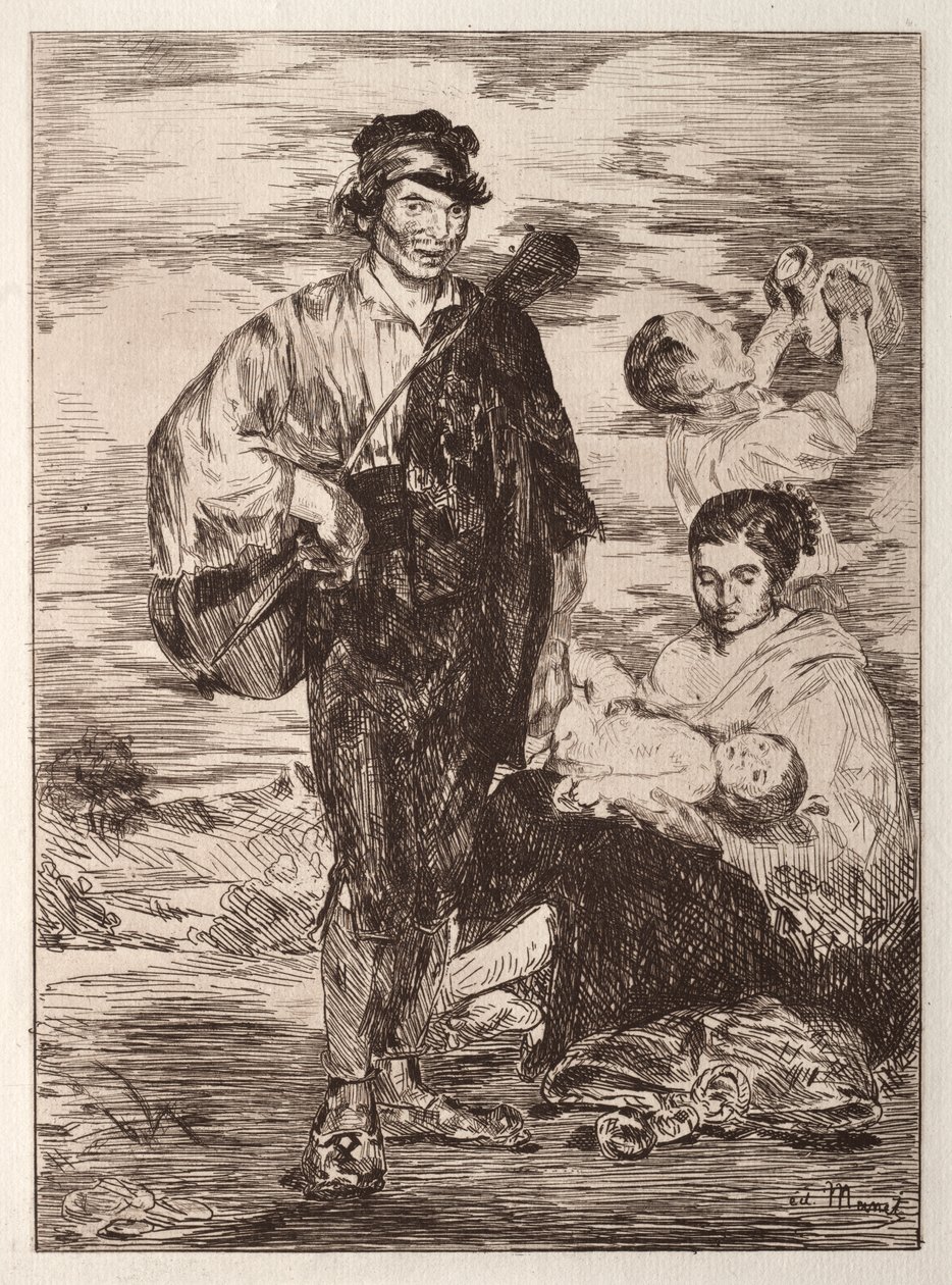 Zigenarna (etsning) av Édouard Manet