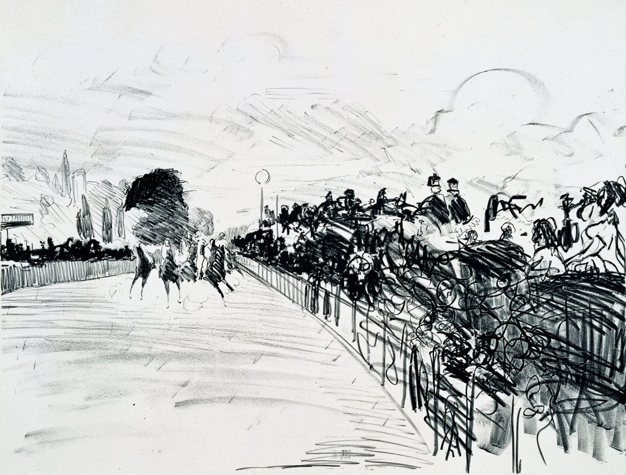 The Races, c.1865-72 (krita litho) av Édouard Manet