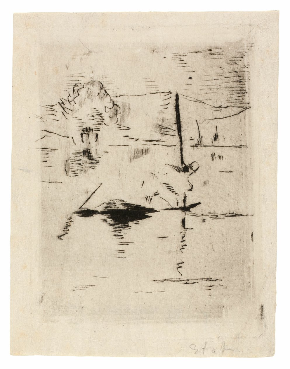 Floden i slätten av Édouard Manet