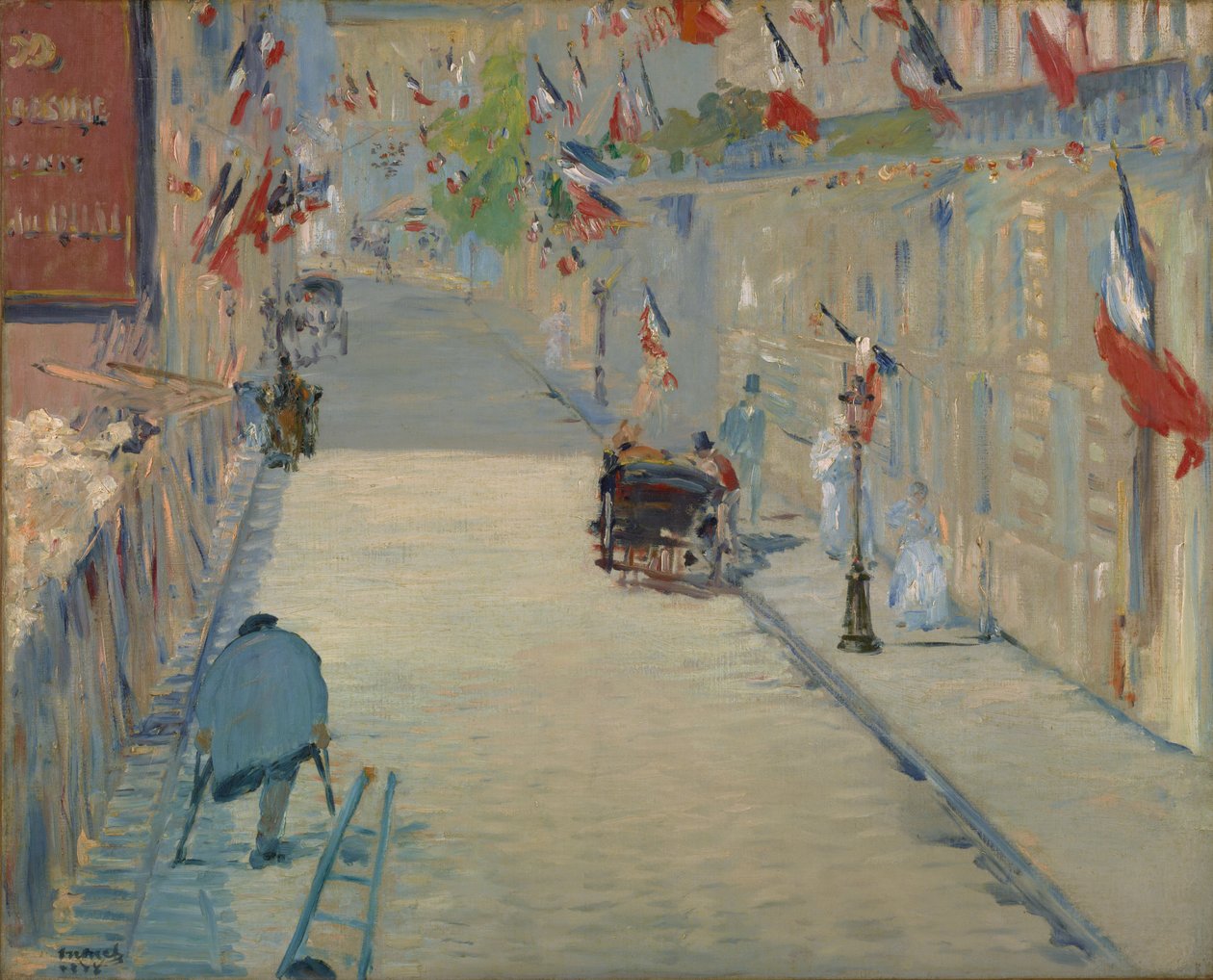 Rue Mosnier med flaggor av Édouard Manet