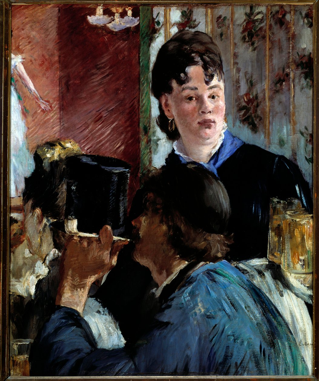 Bock servitrisen - olja på duk av Édouard Manet