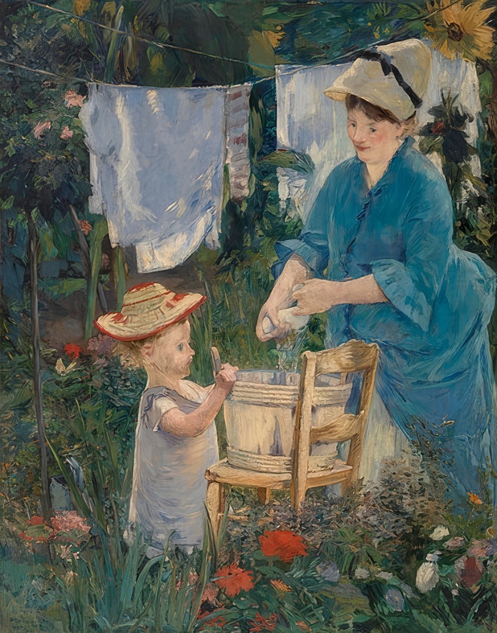 Tvättstuga (Le Linge). 1875 av Édouard Manet