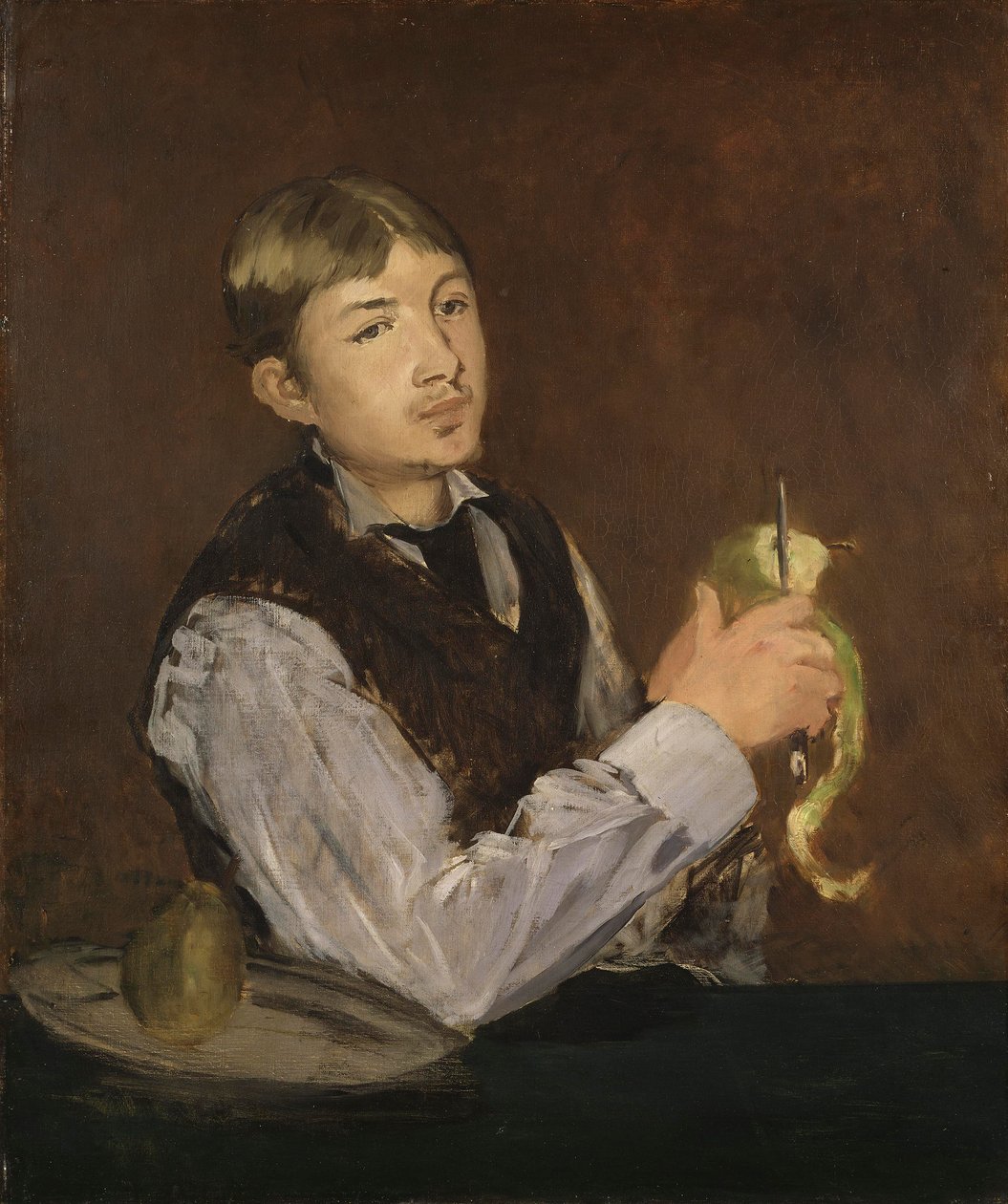 Ung pojke som skalar ett päron, ca 1867 av Édouard Manet