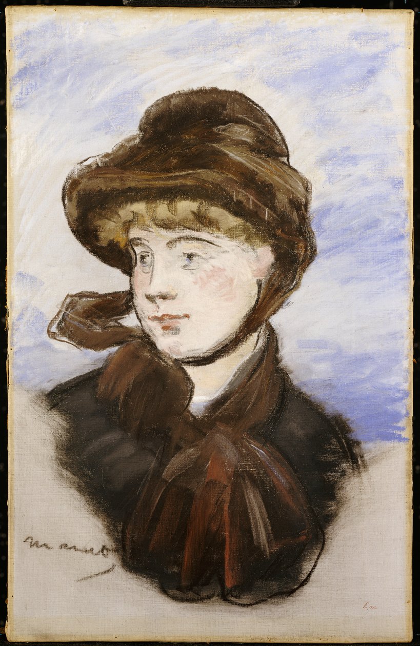 Ung flicka i en brun hatt, 1882 av Édouard Manet