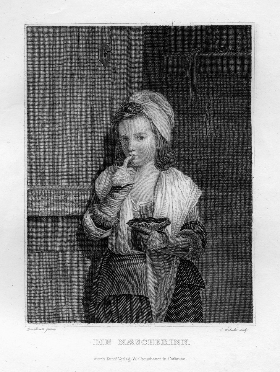 Flickan äter, c1833 av Edouard Schuler