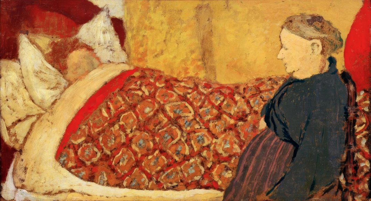 Vaggvisan: Marie Roussel i sängen av Edouard Vuillard