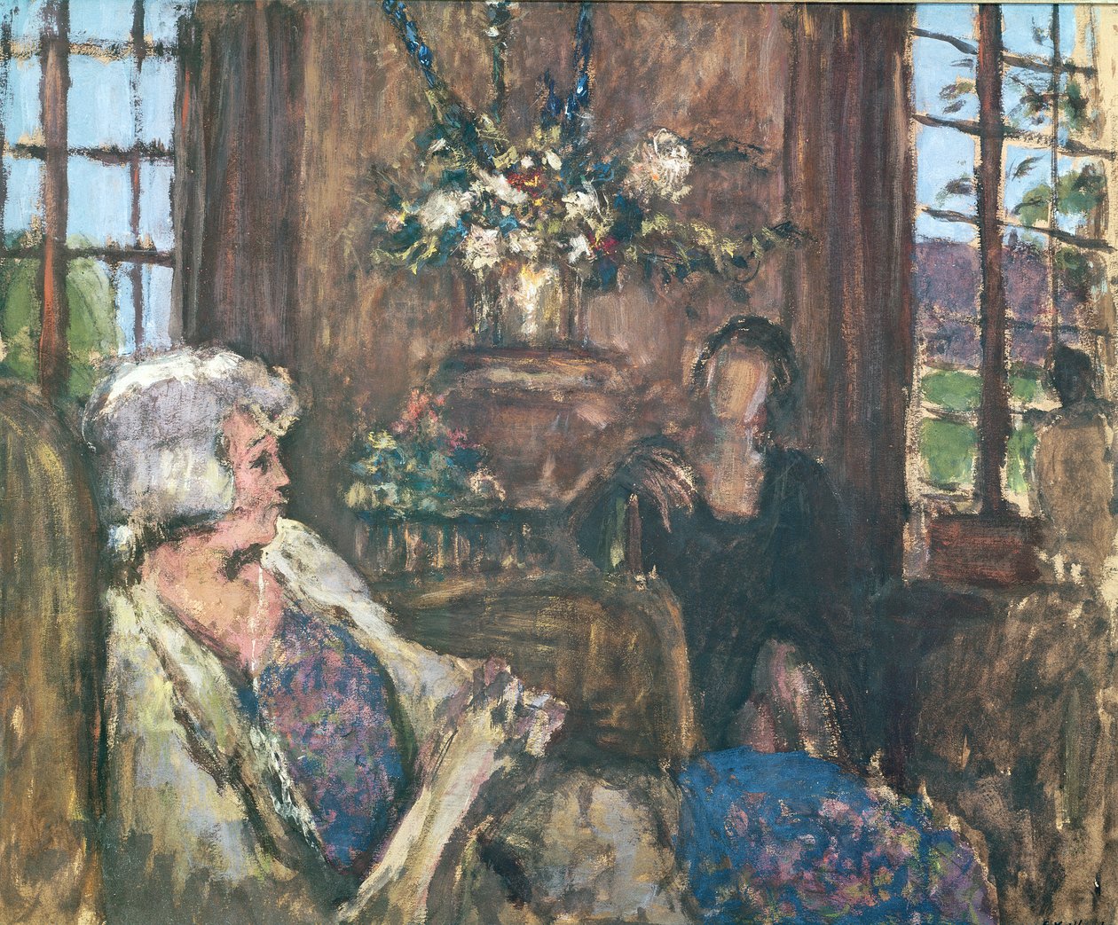 Interiör (gouache) av Edouard Vuillard