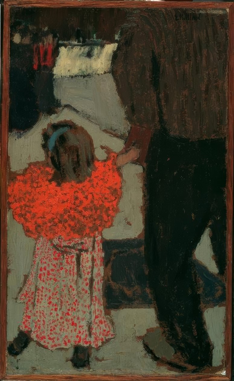 Flicka med röd halsduk av Edouard Vuillard
