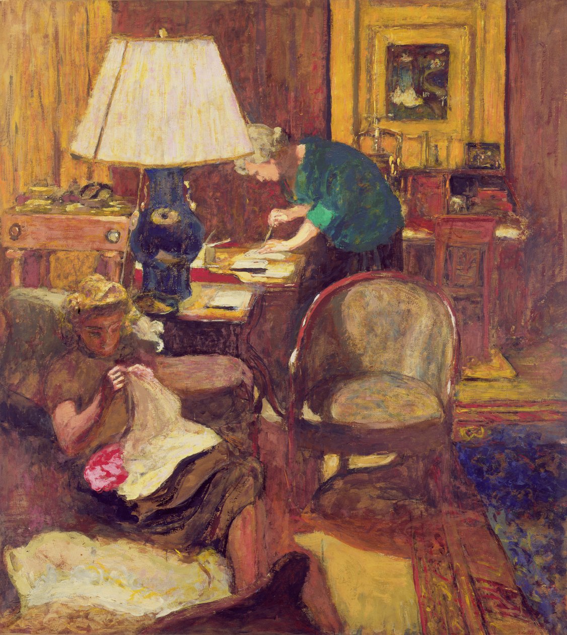 The Book Maker (olja ombord) av Edouard Vuillard