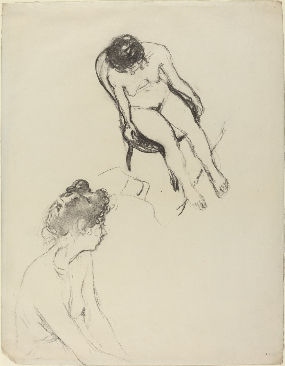 Två studier av nakenfigurer, möjligen 19001905. av Edouard Vuillard
