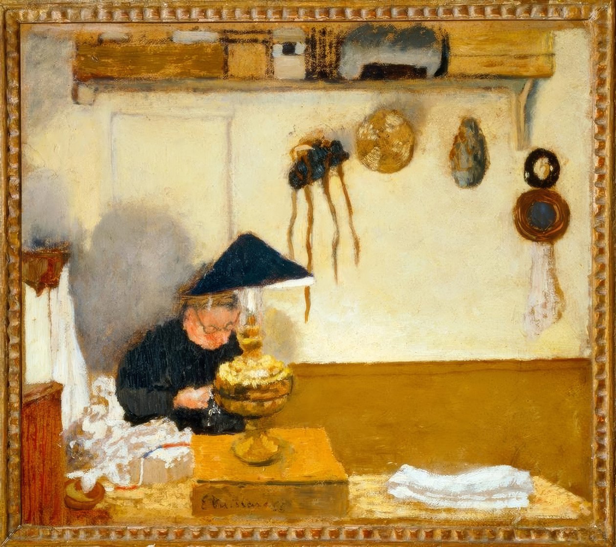 Vuillard, Madame Vuillard Sömnad av Edouard Vuillard