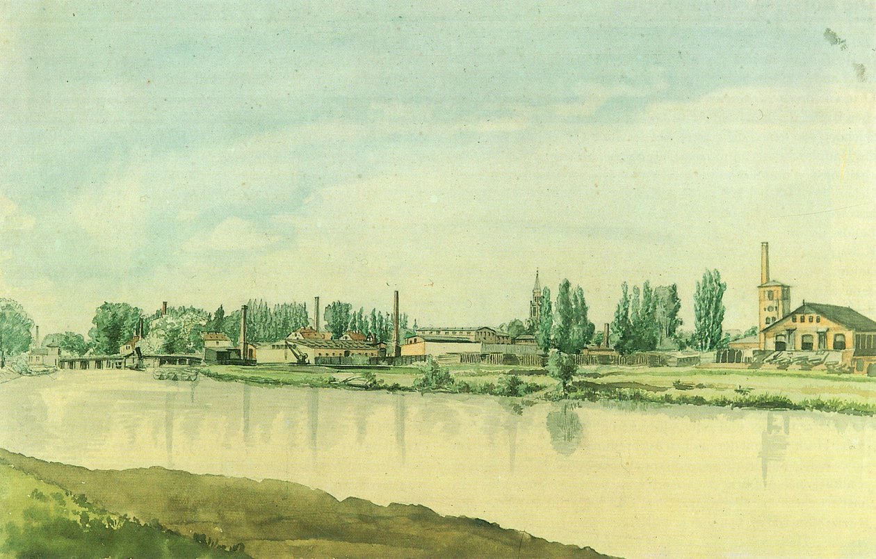 Tyska: Borsig-fabrikerna i Moabit av Eduard Gaertner