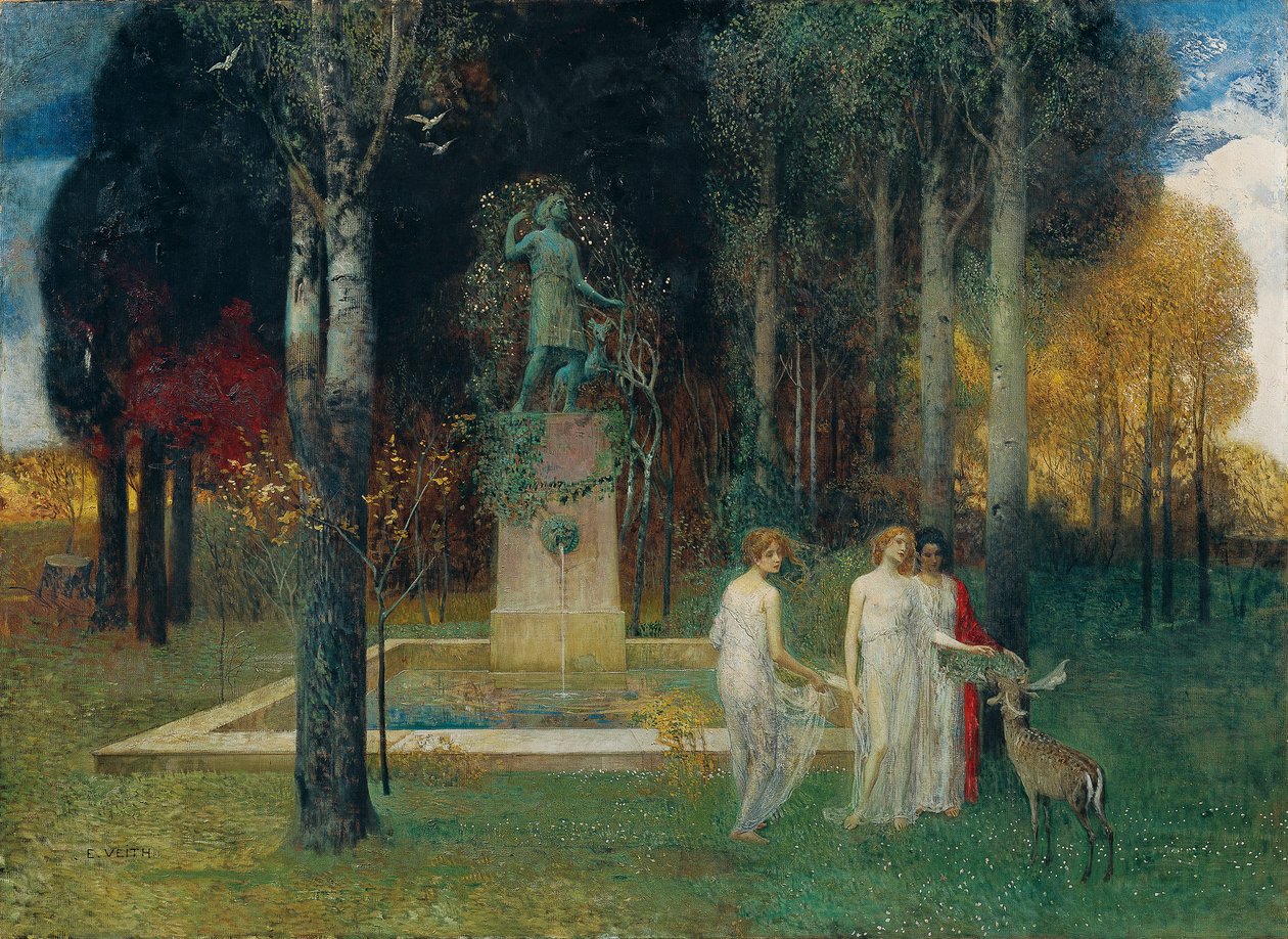 Nymfer vid brunnen av Eduard Veith