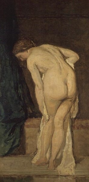 Leaving the Bath (olja på duk) av Eduardo Rosales