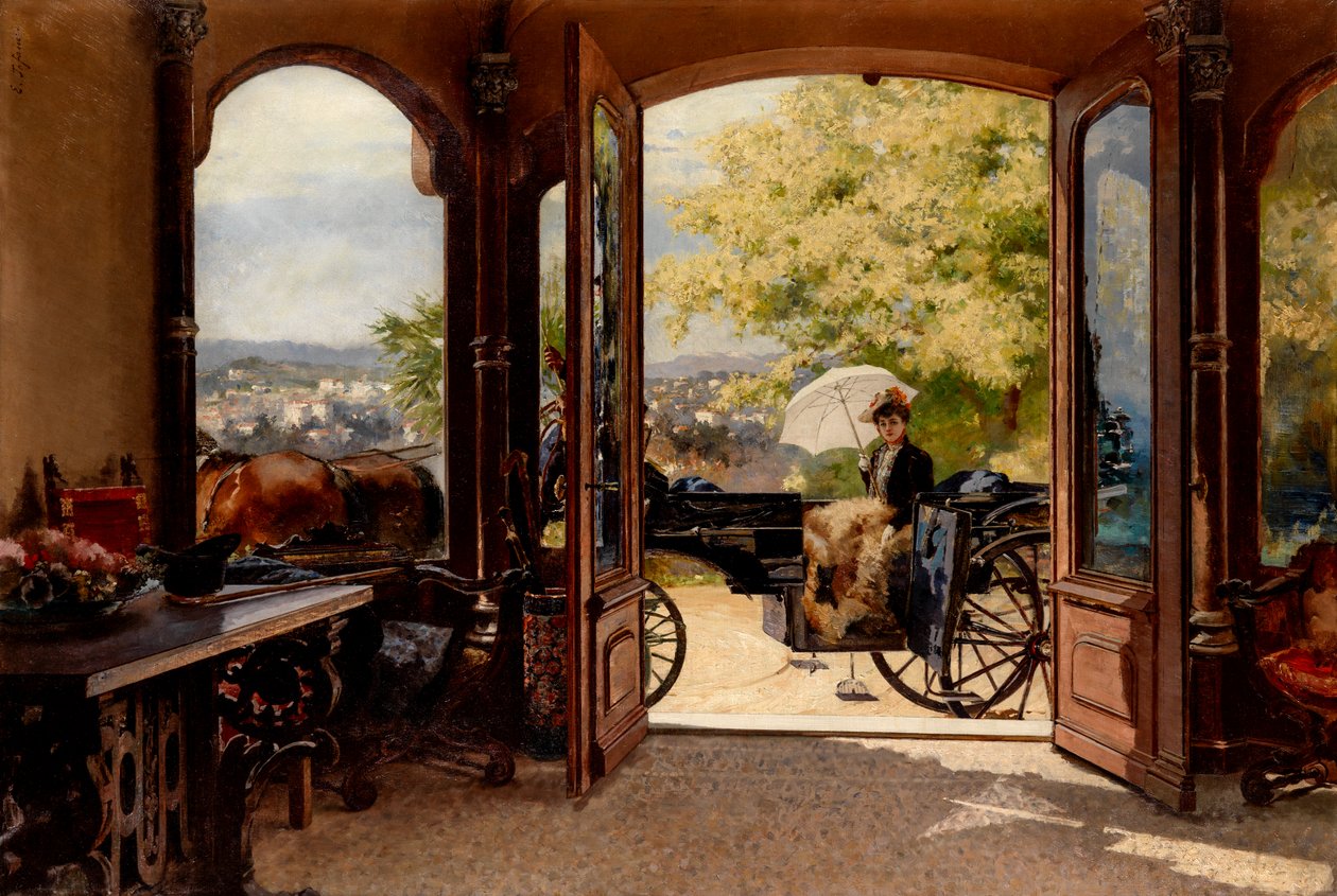 The Visit (En visite) (olja på duk) av Eduardo Tofano