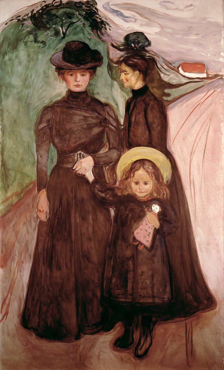Familjen på vägen c.1903 av Edvard Munch