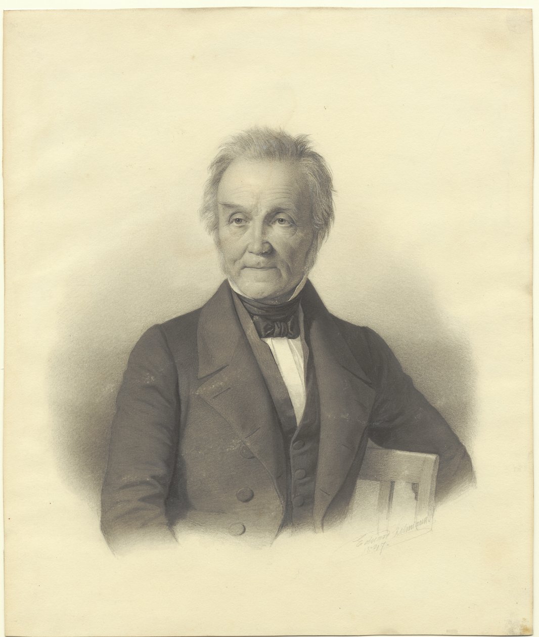 Porträtt av Adam Oehlenschlager av Edvard Lehmann