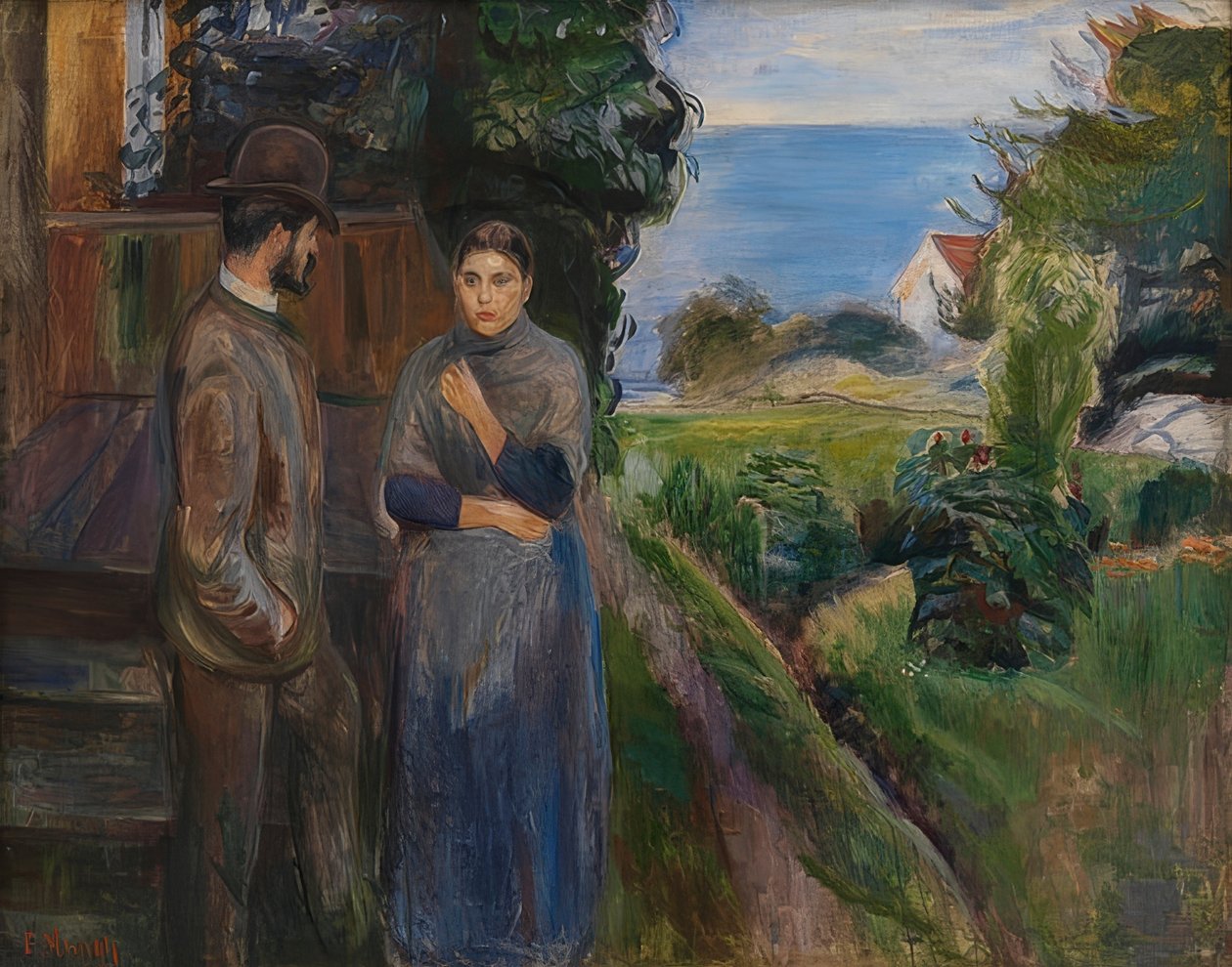 Kvällsprat. 1889 av Edvard Munch