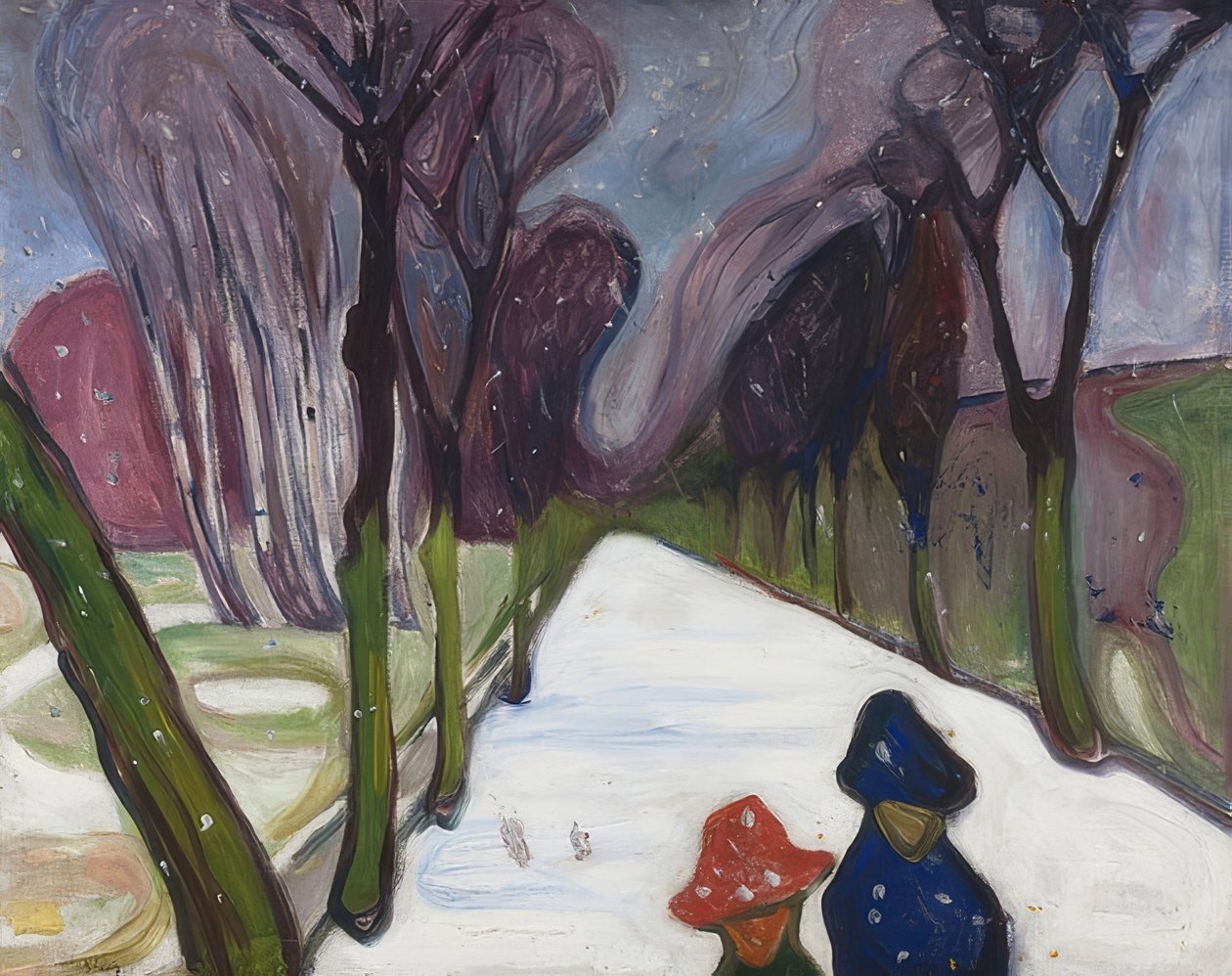 Avenue i snöstormen. 1906 av Edvard Munch