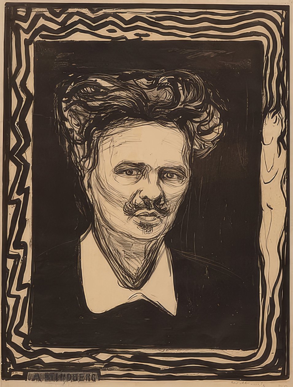 August Strindberg. 1896 av Edvard Munch