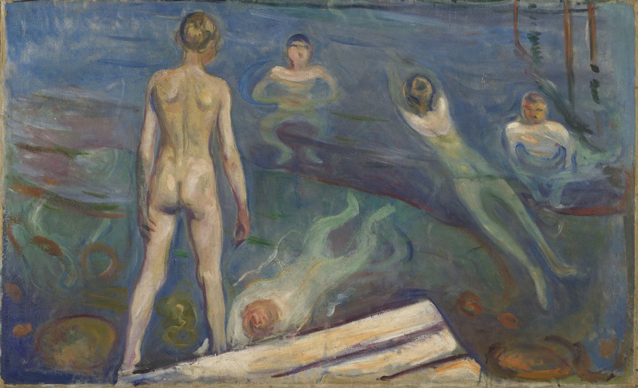 Badande pojkar (olja på duk) av Edvard Munch