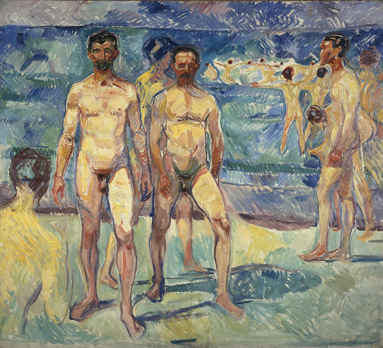 Badande män av Edvard Munch