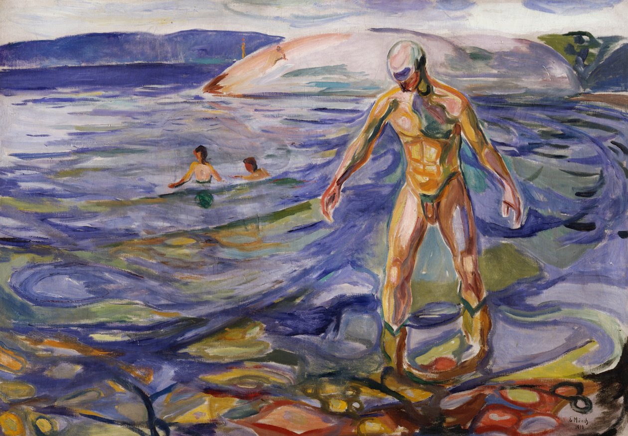 Badande man av Edvard Munch