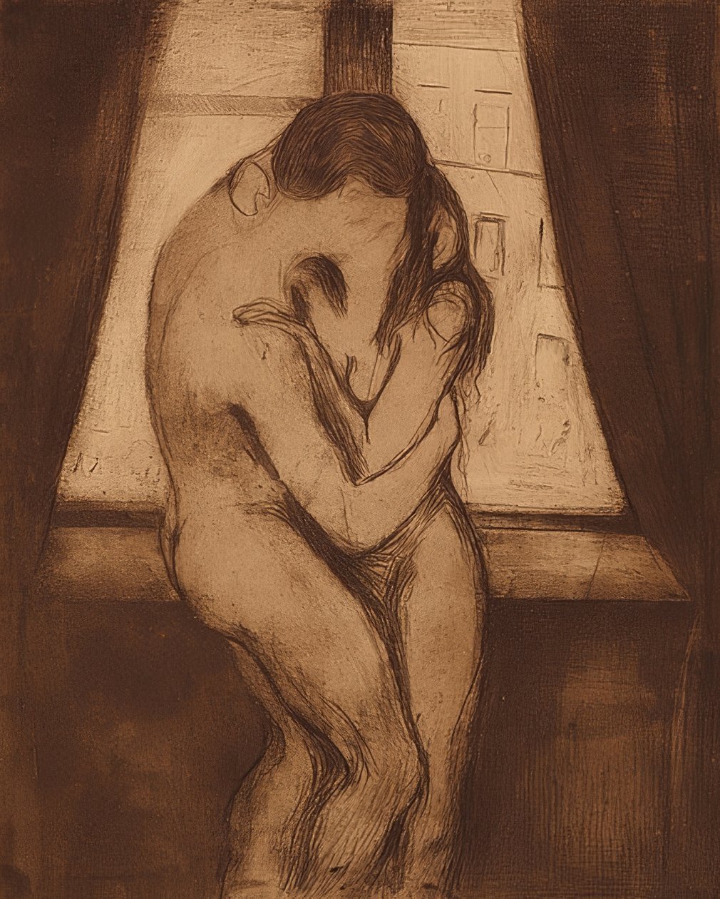 Kyssen. 1895 av Edvard Munch