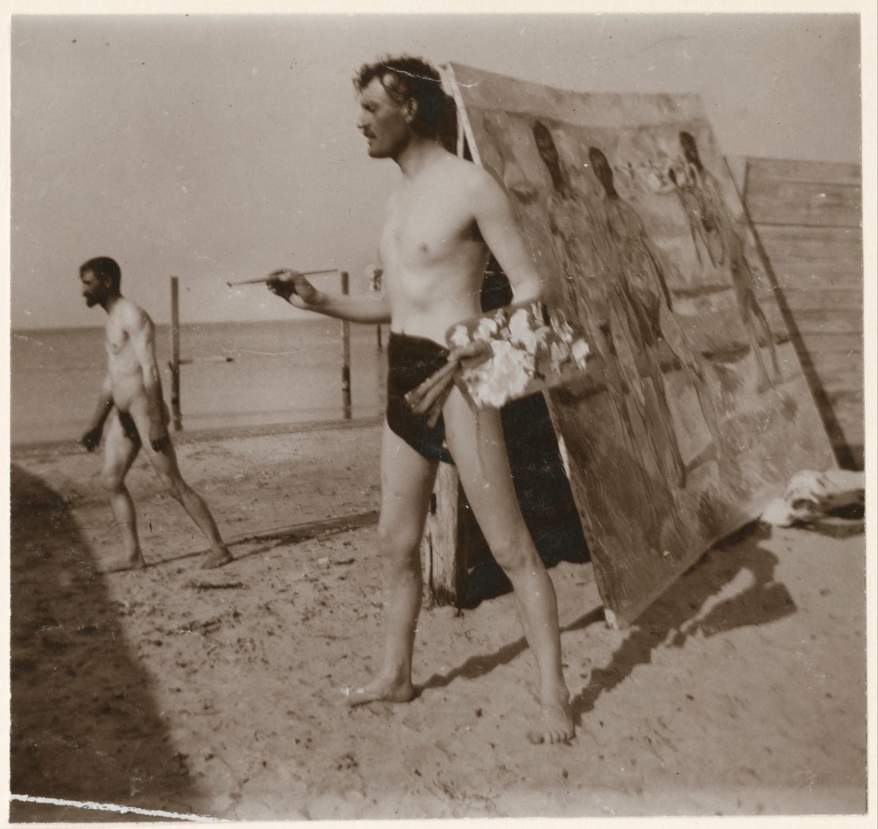 Edvard Munch på stranden i Warnemünde av Edvard Munch