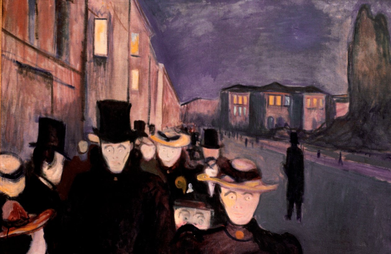 Afton på Karl Johan, 1892 av Edvard Munch