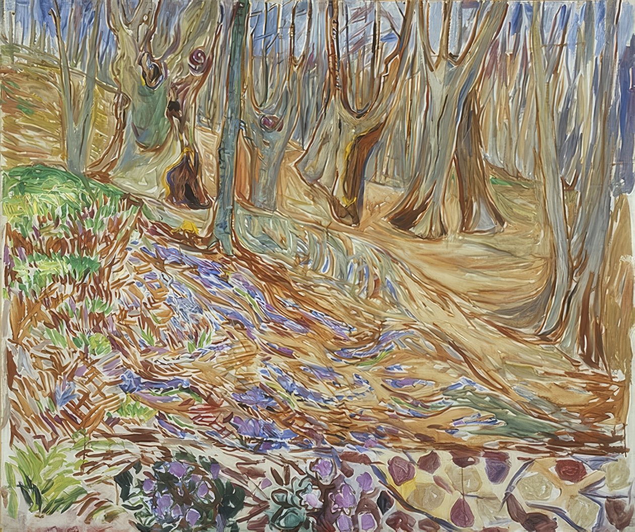 Vår i almskogen. Omkring 1923 av Edvard Munch