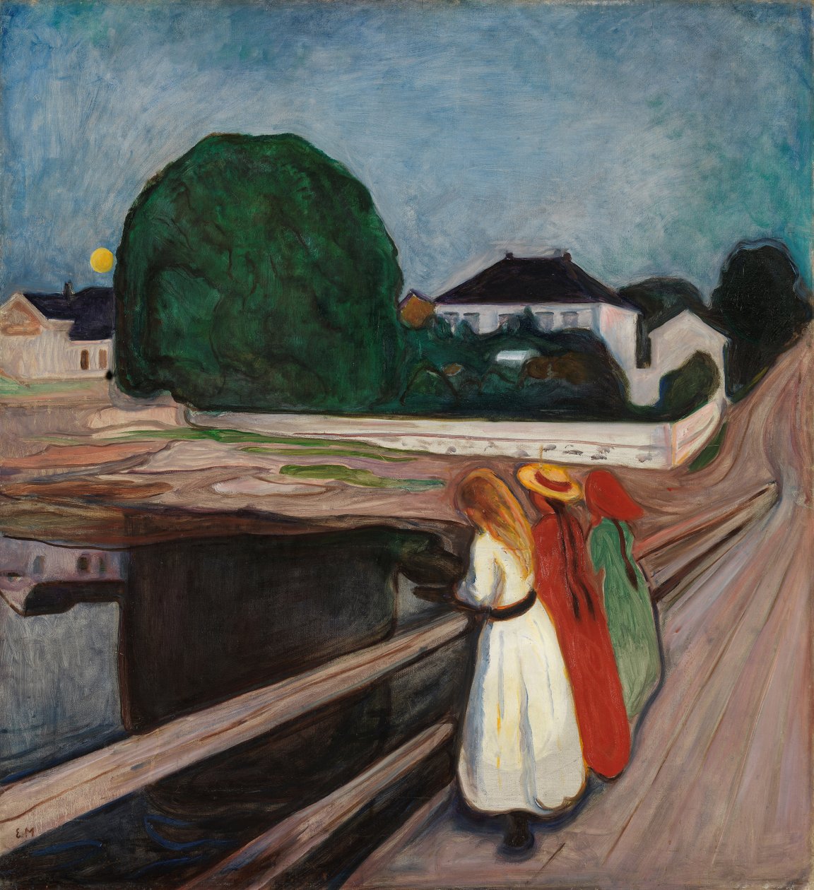 Flickor på piren, ca 1901 av Edvard Munch