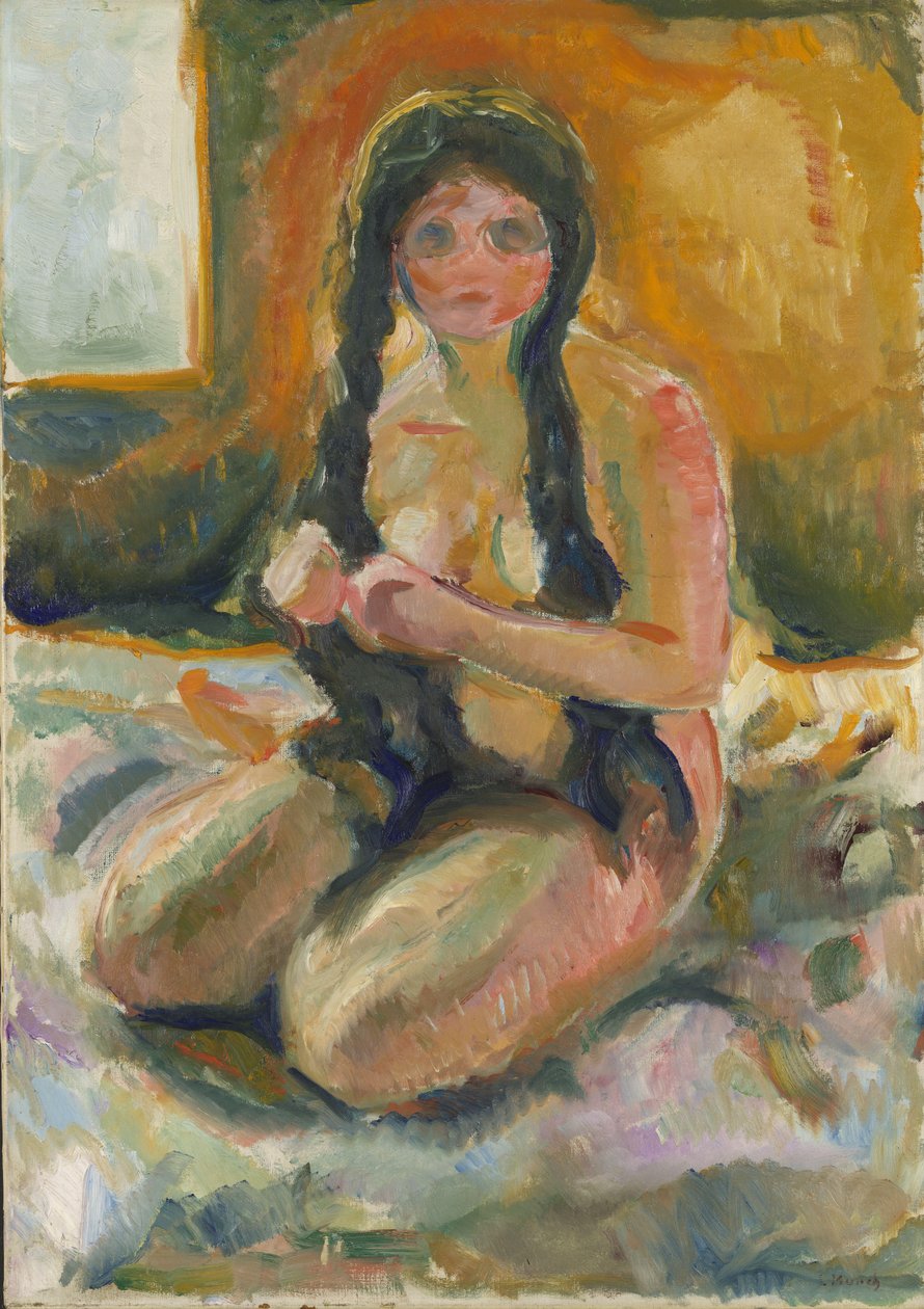 Sittande naken av Edvard Munch