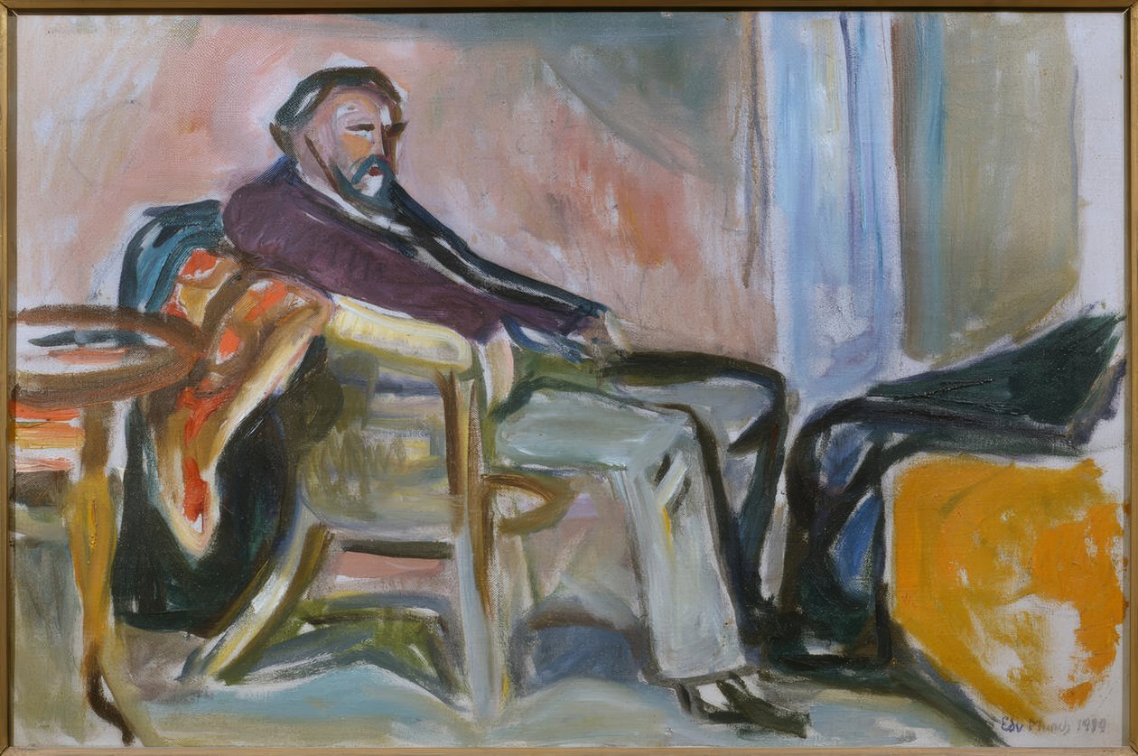 Självporträtt efter influensa av Edvard Munch