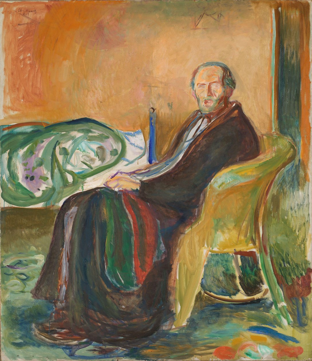 Självporträtt med Spanska sjukan av Edvard Munch