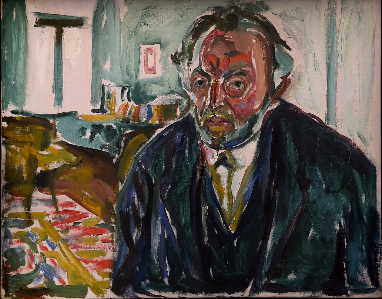 Självporträtt efter spanska sjukan av Edvard Munch