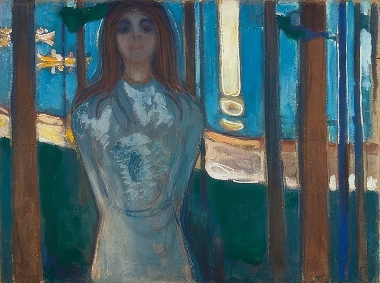 Sommarnatt. Rösten. 1896 av Edvard Munch